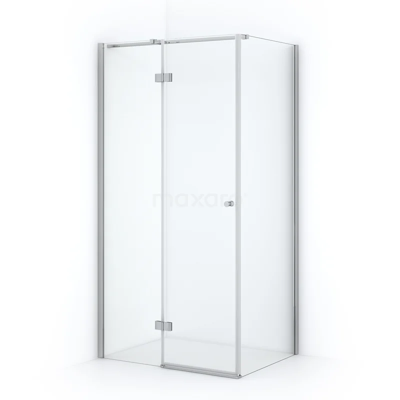 Amber Shower enclosure | 100x80 cm Chrome Clear glass Pivot door Rectangle CTB458310C