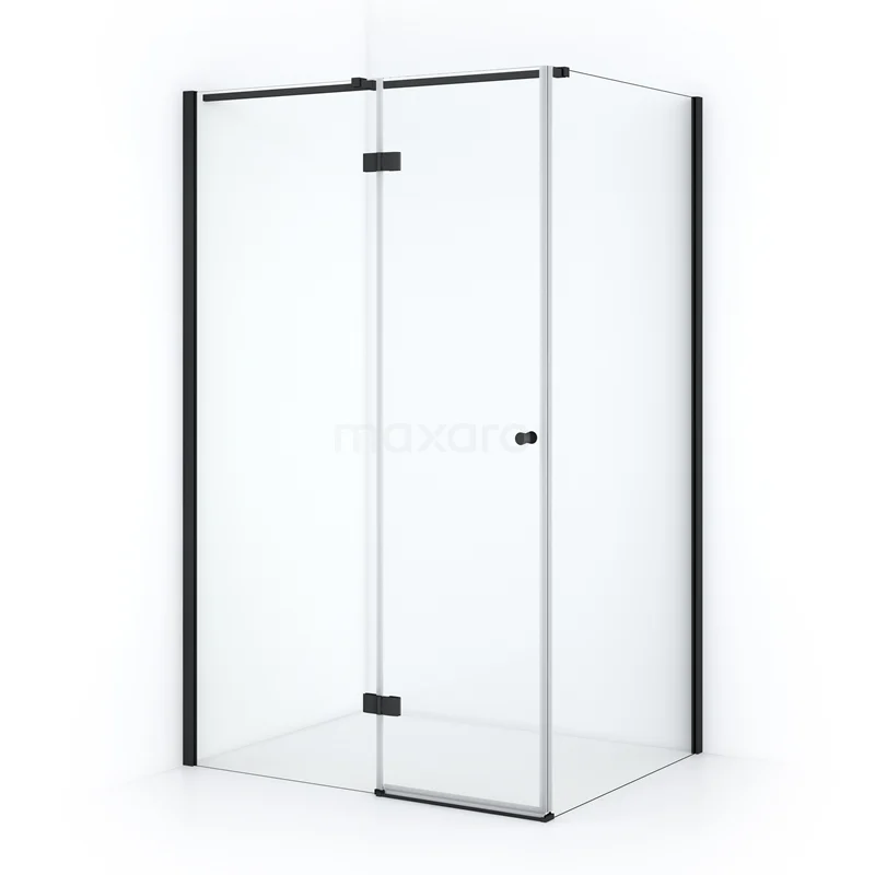 Amber Shower enclosure | 110x90 cm Matte black Clear glass Pivot door Rectangle CTB559310M