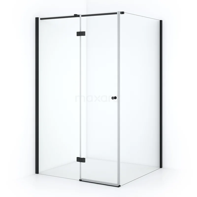 Amber Duschkabine | 120x120 cm Matt Schwarz Drehtür Quadrat CTB6512310M Duschkabine mit mattschwarzem Profil, Klarglas und Drehtür, stilvolle Ecklösung für moderne Bäder.