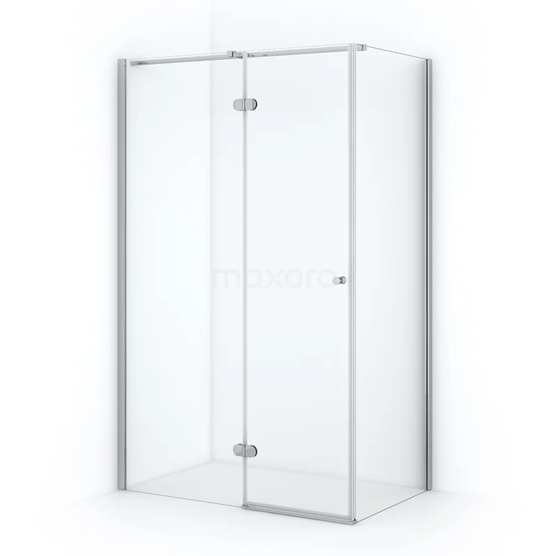 Amber Shower enclosure | 120x80 cm Chrome Clear glass Pivot door Rectangle CTB658320C