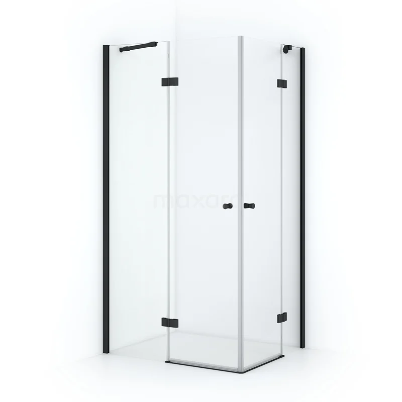 Amber Shower enclosure | 100x80 cm Matte black Clear glass Pivot door Rectangle CTD3616210M