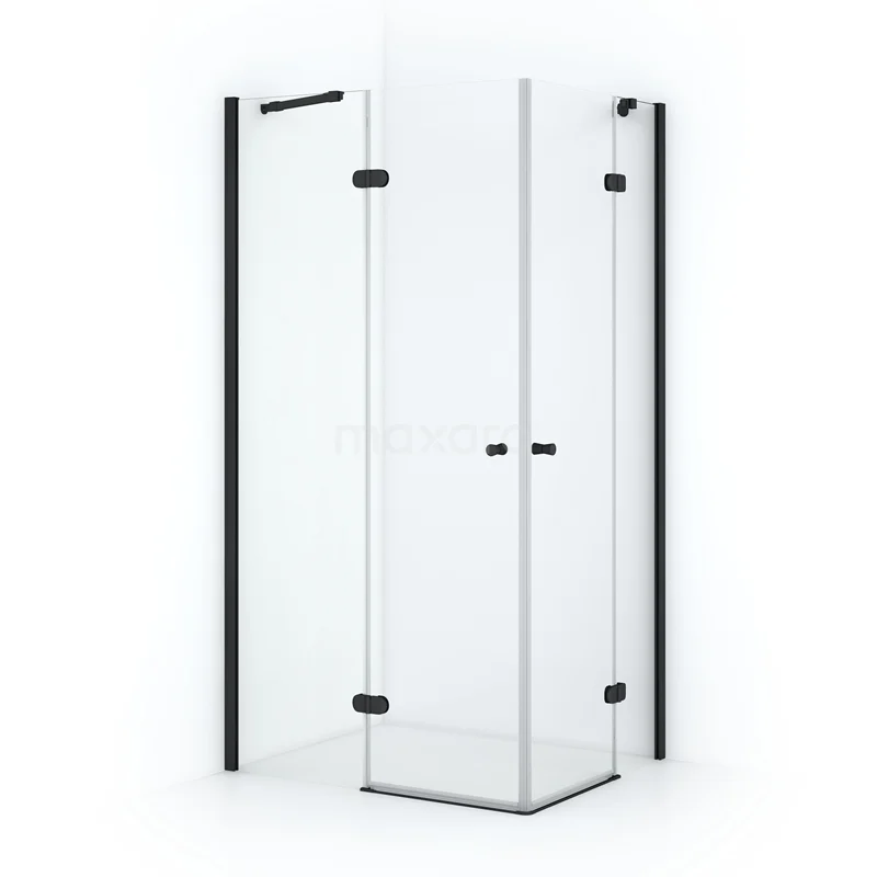 Amber Shower enclosure | 90x80 cm Matte black Clear glass Pivot door Rectangle CTD2616220M