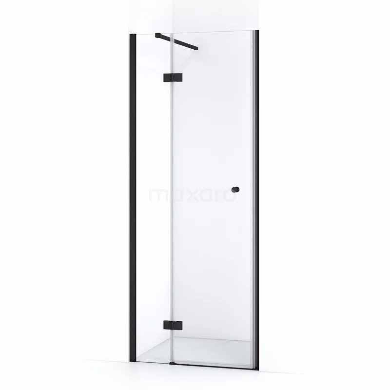 Amber Shower door | 80 cm Matte black Clear glass Pivot door WTC25110M