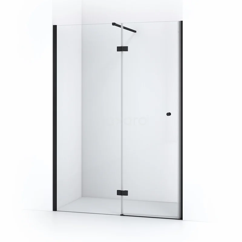 Amber Shower door | 150 cm Matte black Clear glass Pivot door WTC86110M