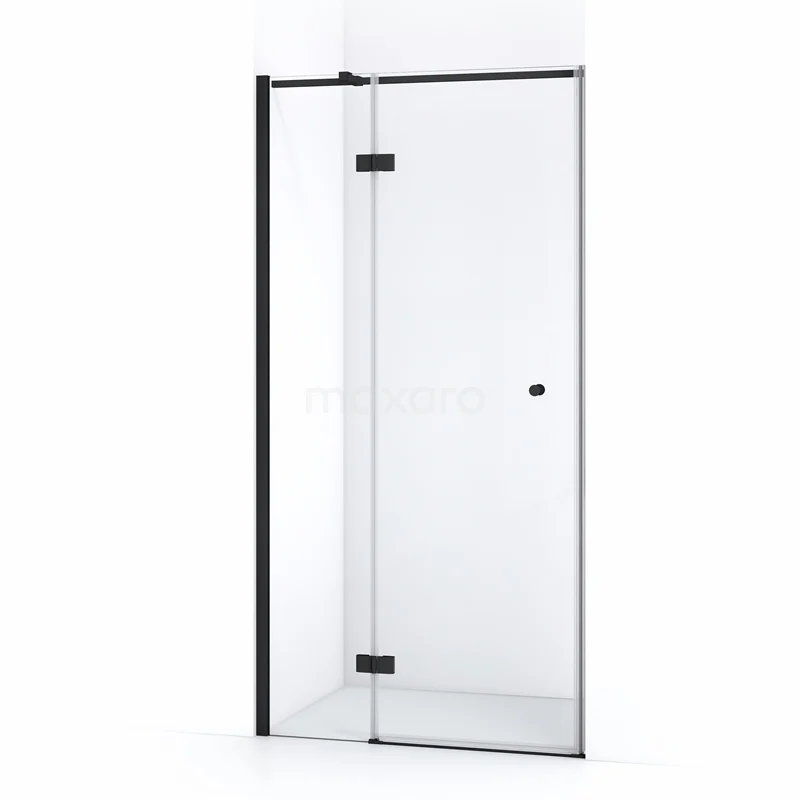Duschtür Amber 90cm Klar Sicherheitsglas Matt Schwarz WTB35310M Moderne Glastür für die Dusche mit schwarzem Metallrahmen, ideal für ein stilvolles Badezimmer. Klarglas, robuste Scharniere.