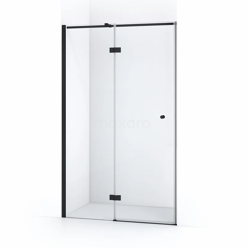 Amber Shower door | 110 cm Matte black Clear glass Pivot door WTB55310M