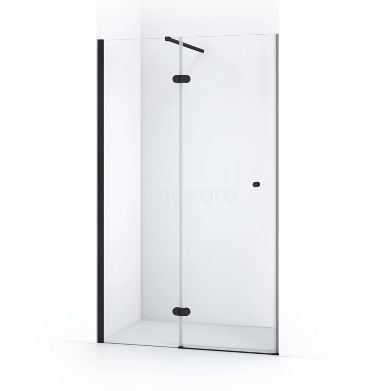 Amber Shower door | 120 cm Matte black Clear glass Pivot door WTB65120M