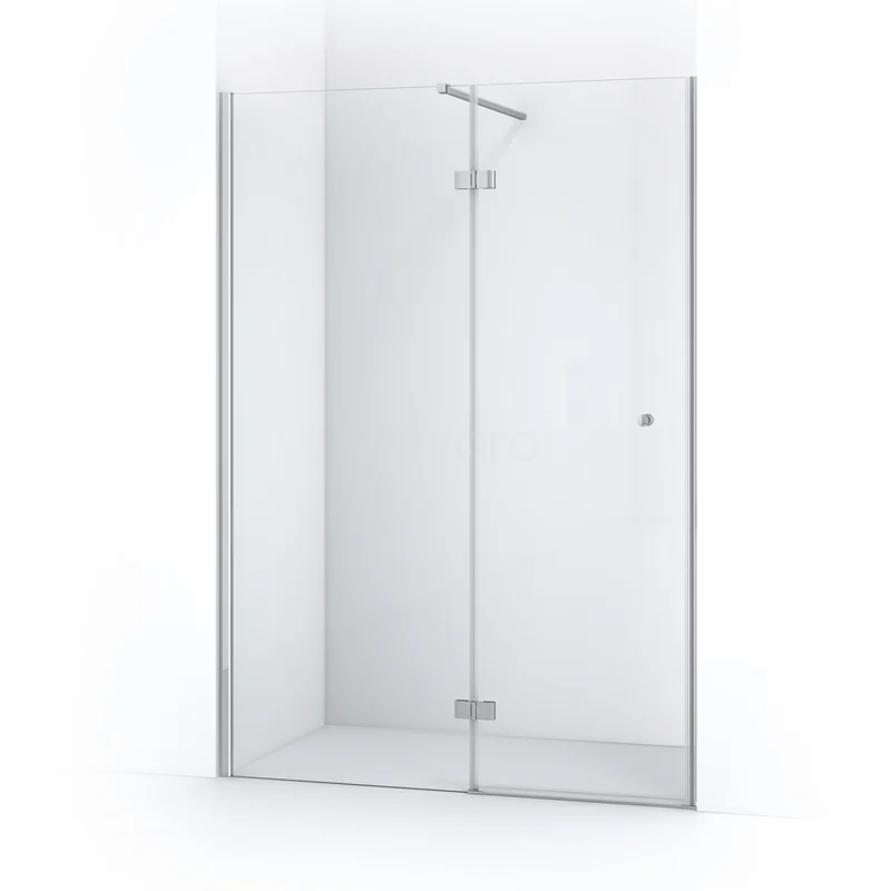 Duschtür Amber 140cm Klar Sicherheitsglas Chrom WTB85110C Glas Duschwand mit Tür, transparent, minimalistisches Design, perfekt für ein modernes Badezimmer.