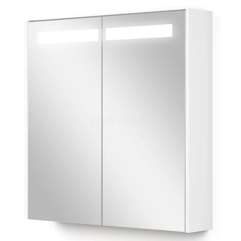 Spiegelschrank mit Beleuchtung Modulo 70x70cm Matt Weiß K99-0700-59008-05 Weißer LED-Spiegelschrank mit doppelten Spiegeltüren, ideal für den Organisationsraum im Badezimmer. Modernes und schlankes Design.