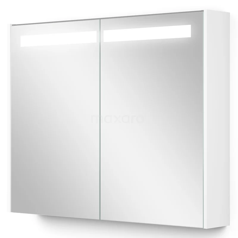 Spiegelschrank mit Beleuchtung Modulo 90x70cm Matt Weiß K99-0900-59008-05 Weißen Spiegelschrank mit LED-Beleuchtung, modernes Design, ideal für zusätzlichen Badezimmerstauraum, aus nachhaltigem Material.