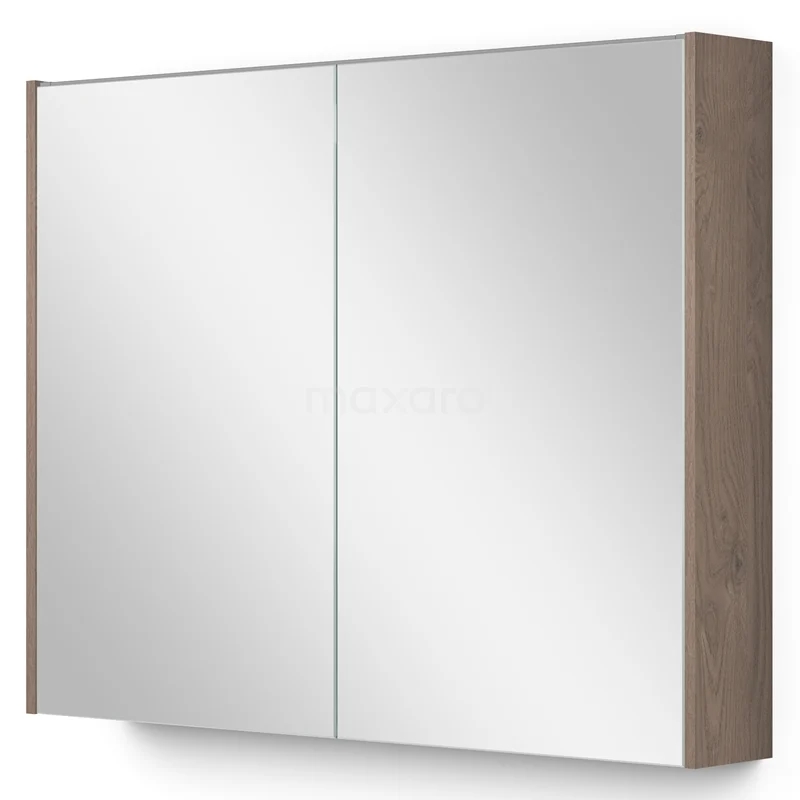 Mirror cabinet with lighting Modulo 90x70cm Mid brown oak K99-0900-59009-36