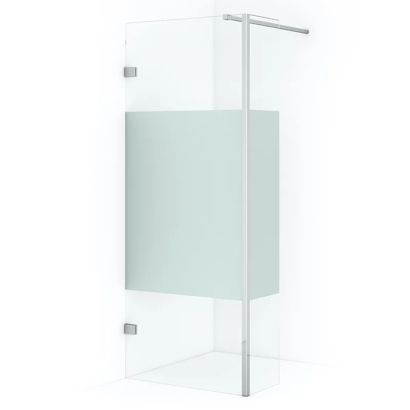 Diamond Walk-in shower | 80 cm Chrome Clear with matt strip Fixed wall with side panel IDC0803123CN