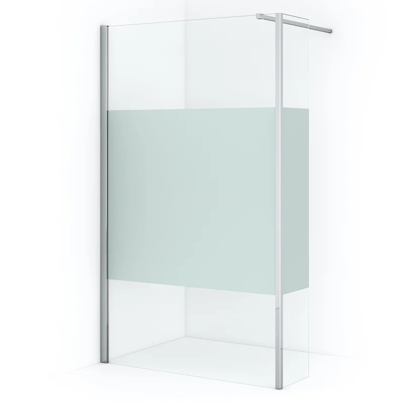 Diamond Walk-in shower | 120 cm Chrome Clear with matt strip Fixed wall with side panel IDC1203113CN