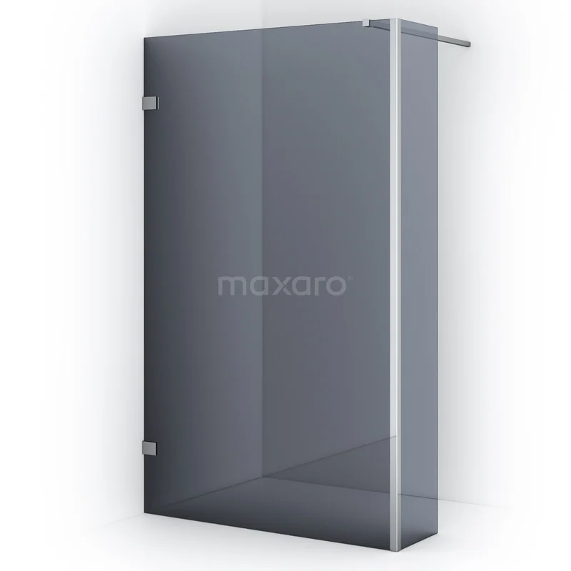 Begehbare Dusche Diamond 120cm mit Seitenwand 8mm Rauchglas Sicherheitsglas Chrom IDC1203121C Duschwand aus Klarglas mit minimalistischem Design, ideal für ein modernes Badezimmer.