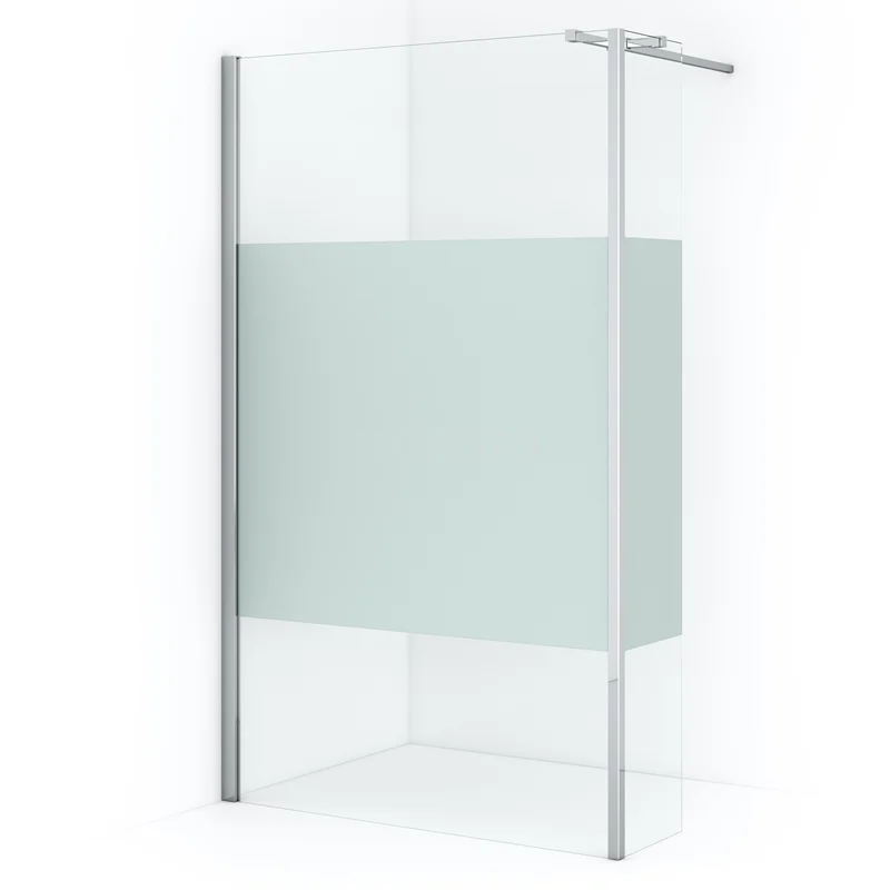Diamant Begehbare Dusche IDC1203313CN Duschwand mit Klarglas, Matt Weiß Privatsphärebereich und Aluminiumprofile, ideal für einen modernen Badezimmerstil.