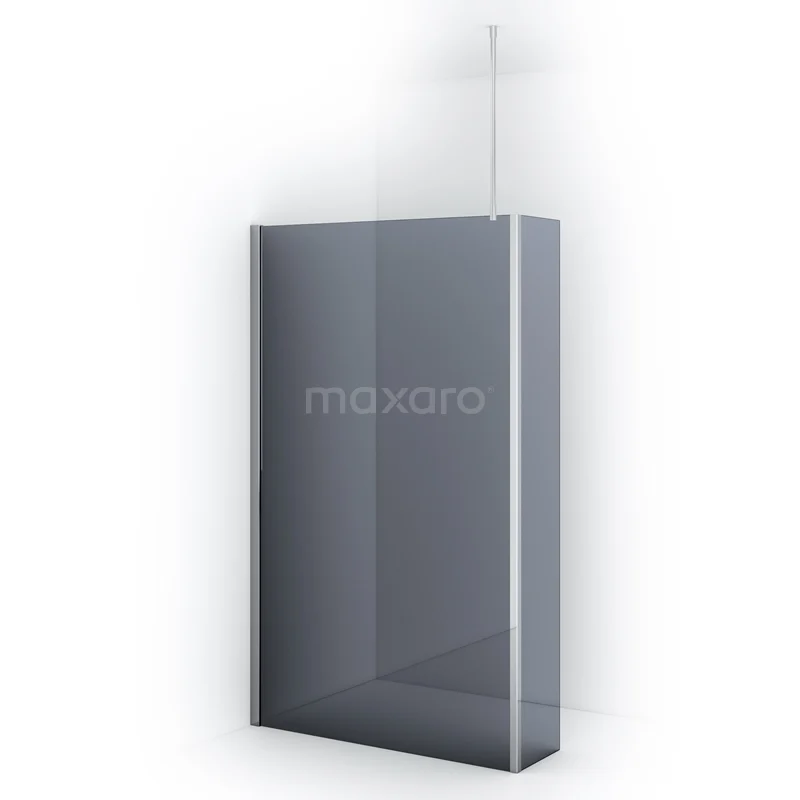 Diamond Walk-in shower | 110 cm Chrome Smoke glass Fixed wall with side panel IDC1103711CN
