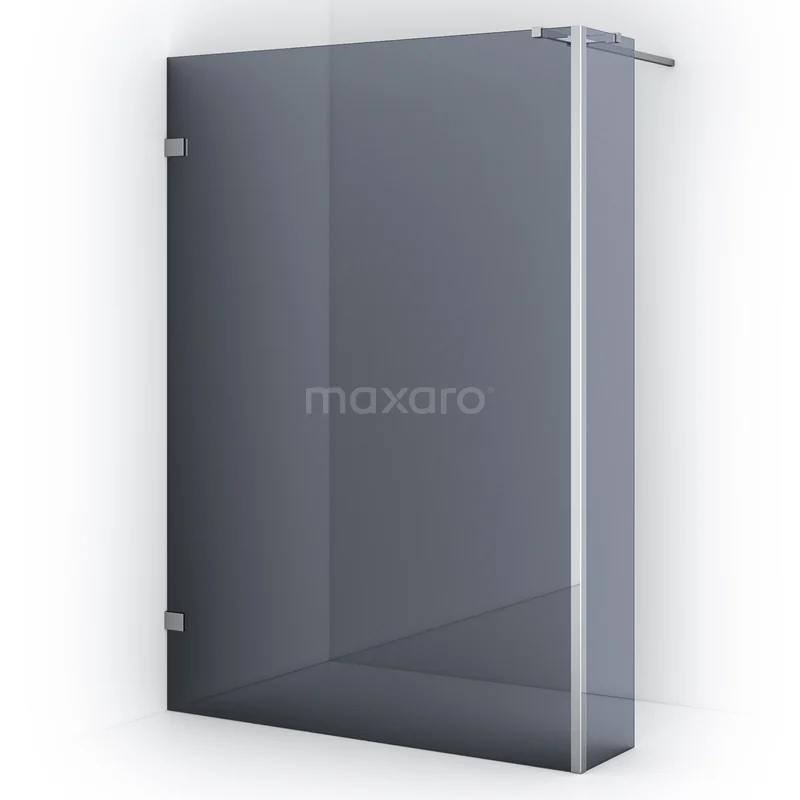 Diamond Walk-in shower | 140 cm Chrome Smoke glass Fixed wall with side panel IDC1403321C