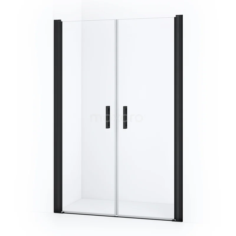Duschtür Diamond DDE1060610MBN Glasene Duschtür mit schwarzen Aluminiumprofilen, doppelte Schiebetüren; ideal für einen modernen Badezimmerstil.