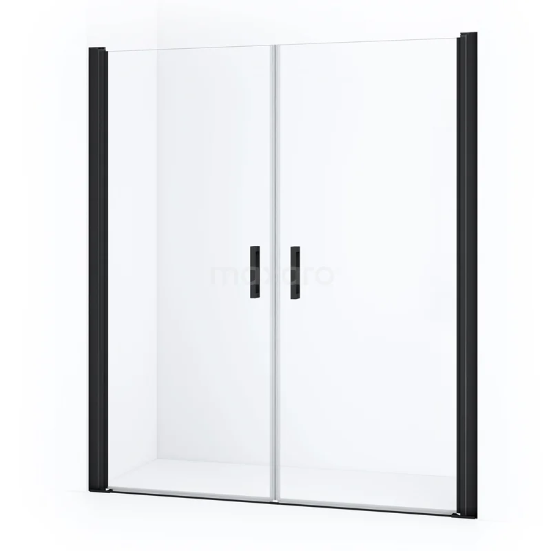 Duschtür Diamond DDE1080810MBN Duschtür mit schwarzem Rahmen, doppelte Glastüren, modernes Design. Perfekt für ein stilvolles und praktisches Badezimmer.