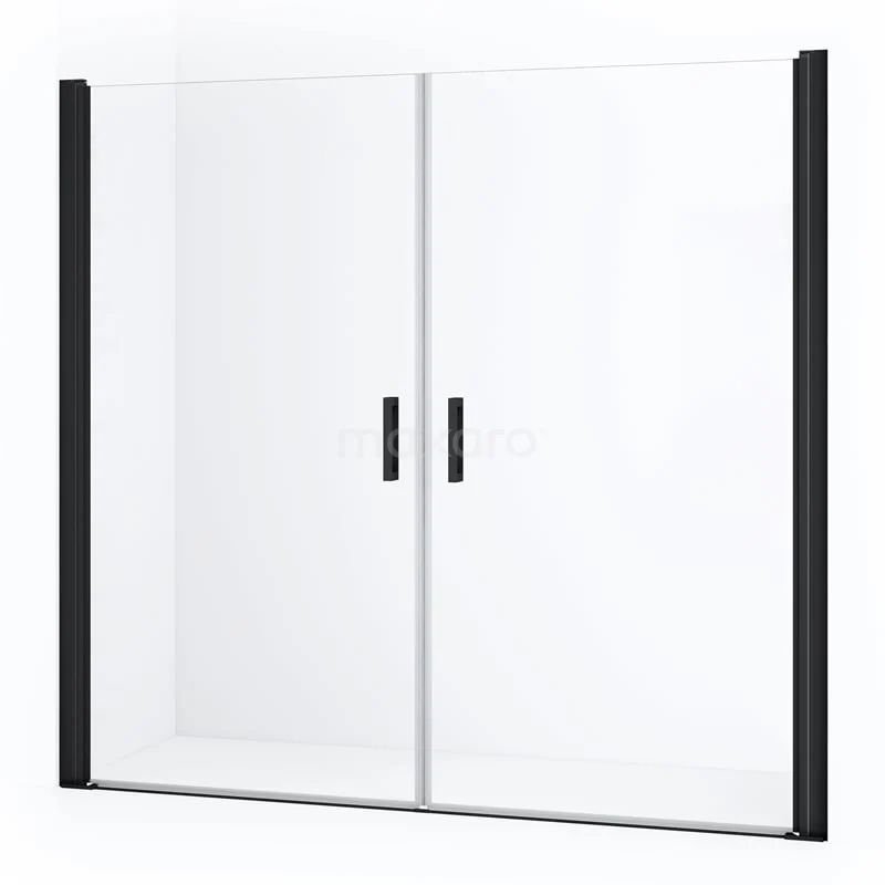 Duschtür Diamond DDE1101010MBN Glasene Duschwand mit schwarzem Rahmen, Schiebetüren und minimalistischem Design, ideal für ein modernes Badezimmer.