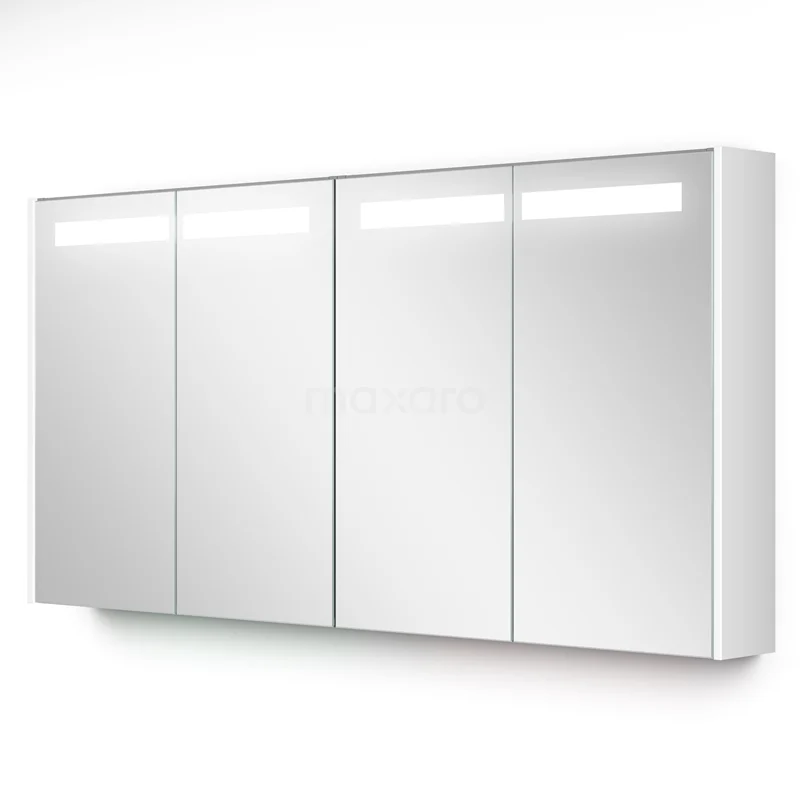 Spiegelschrank mit Beleuchtung Modulo 137.6x70cm Hochglanz Weiß K99-1400-59008-04 Weiße Badezimmer Spiegelschrank mit vier Türen, integrierter LED-Beleuchtung und schlankem Design. Perfekt für ein modernes Badezimmer.