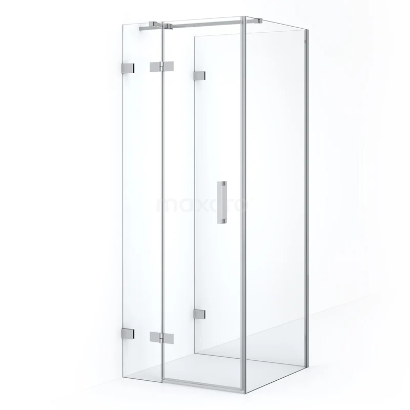 Diamond Shower enclosure | 90x80 cm Chrome Clear glass Pivot door Semi-detached rectangle CDF21350908320C