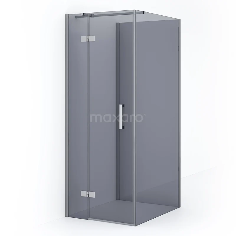 Diamond Shower enclosure | 90x80 cm Chrome Smoke glass Pivot door Semi-detached rectangle CDF21350908311C
