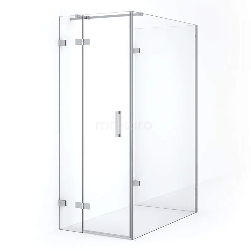 Diamond Shower enclosure | 140x80 cm Chrome Clear glass Pivot door Semi-detached rectangle CDF21351408320C