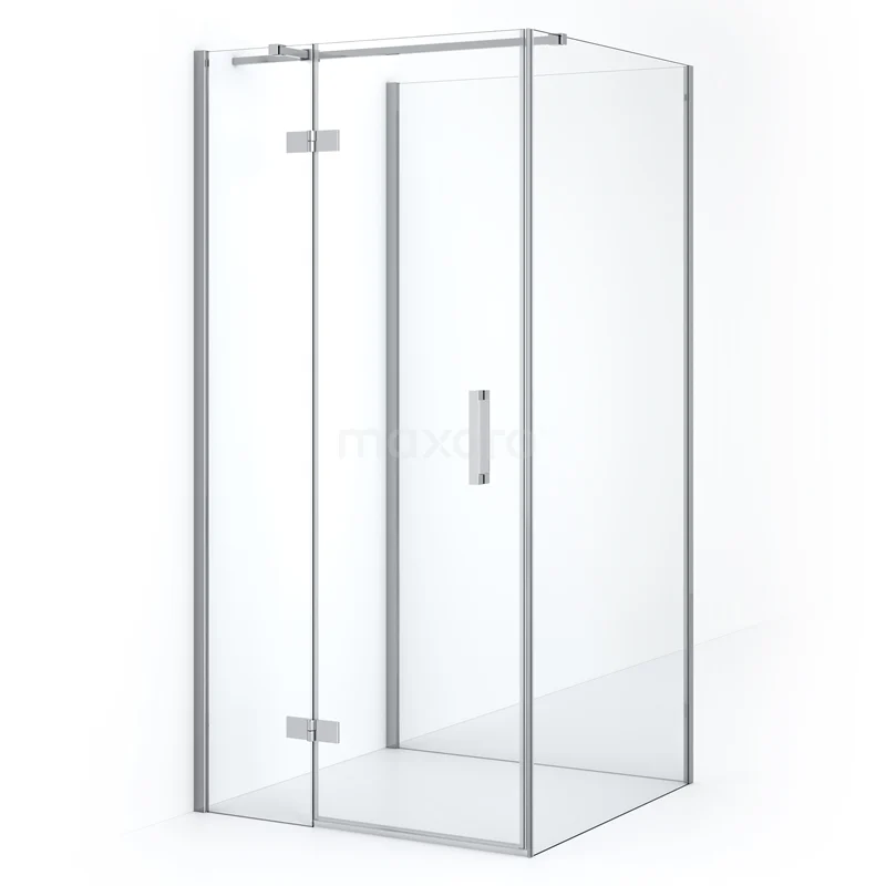 Diamond Shower enclosure | 90x90 cm Chrome Clear glass Pivot door Semi-detached square CDF21360909310C