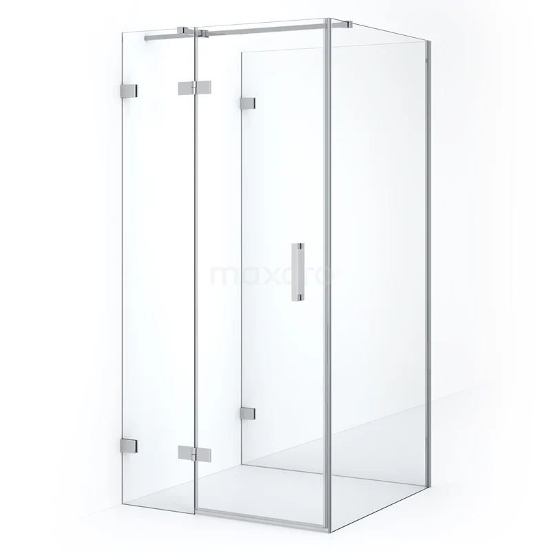 Diamond Shower enclosure | 110x100 cm Chrome Clear glass Pivot door Semi-detached rectangle CDF21461110320C