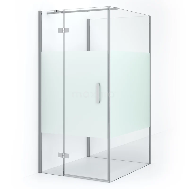 Diamond Shower enclosure | 110x100 cm Chrome Clear with matt strip Pivot door Semi-detached rectangle CDF21461110313C