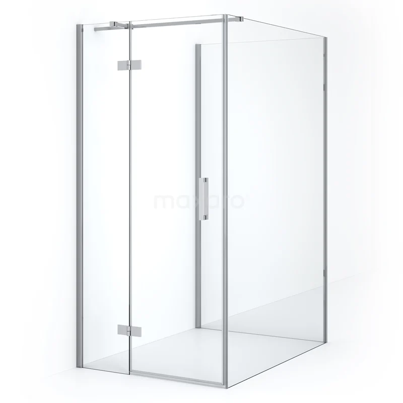 Diamond Shower enclosure | 140x90 cm Chrome Clear glass Pivot door Semi-detached rectangle CDF21361409310C