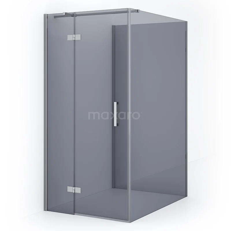 Diamond Shower enclosure | 140x100 cm Chrome Smoke glass Pivot door Semi-detached rectangle CDF21461410311C