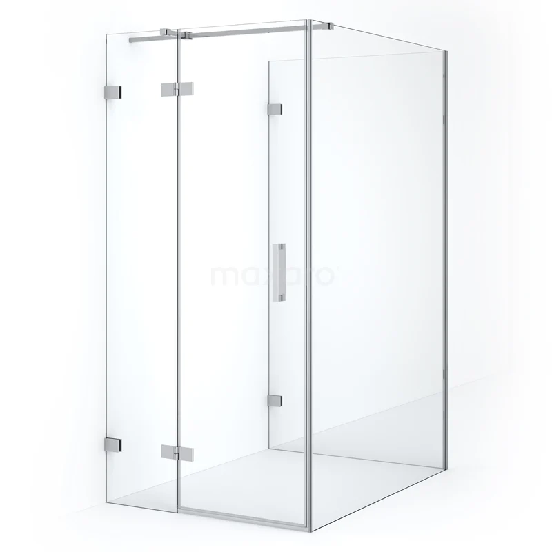 Diamond Shower enclosure | 140x90 cm Chrome Clear glass Pivot door Semi-detached rectangle CDF21451409320C