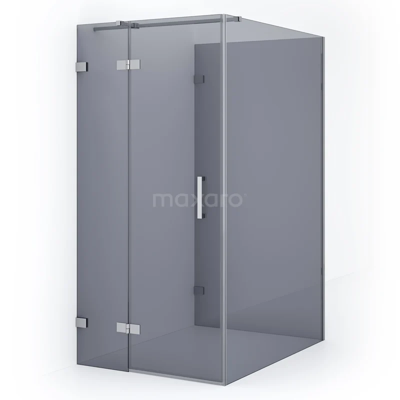 Diamond Shower enclosure | 140x90 cm Chrome Smoke glass Pivot door Semi-detached rectangle CDF21451409321C