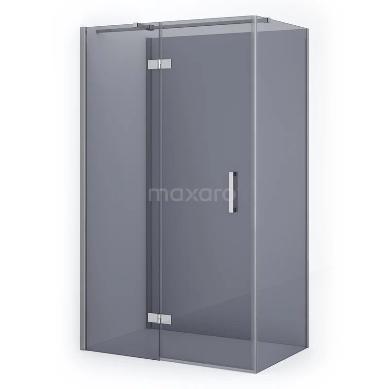 Diamond Shower enclosure | 110x80 cm Chrome Smoke glass Pivot door Semi-detached rectangle CDF21650811311C
