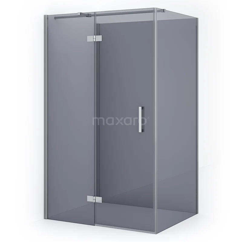 Diamond Shower enclosure | 120x90 cm Chrome Smoke glass Pivot door Semi-detached rectangle CDF21660912311C