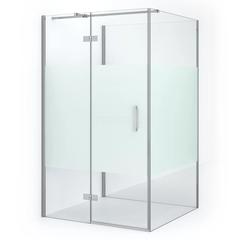 Diamond Shower enclosure | 120x110 cm Chrome Clear with matt strip Pivot door Semi-detached rectangle CDF21651211313C