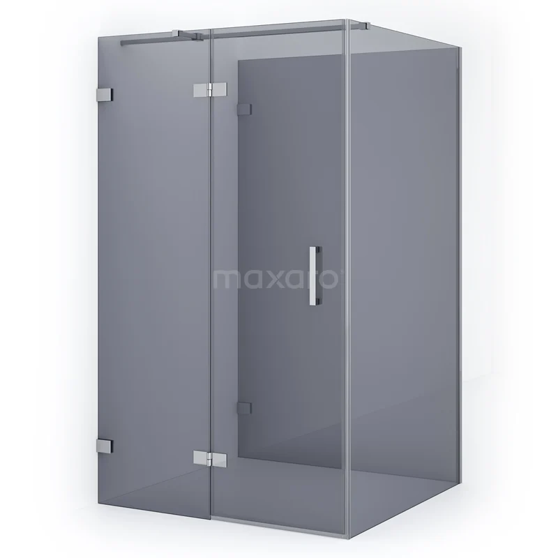 Diamond Shower enclosure | 120x110 cm Chrome Smoke glass Pivot door Semi-detached rectangle CDF21651211321C