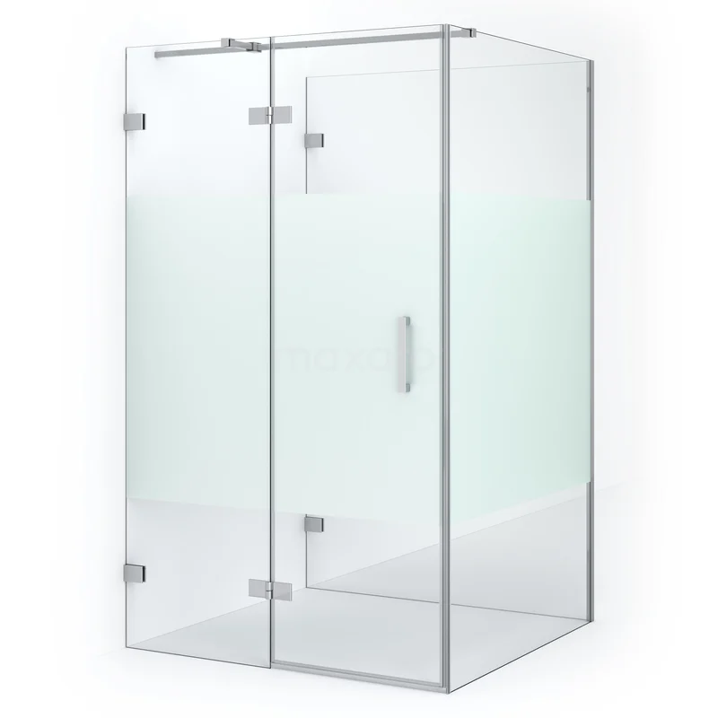 Diamond Shower enclosure | 120x120 cm Chrome Clear with matt strip Pivot door Semi-detached square CDF21661212323C