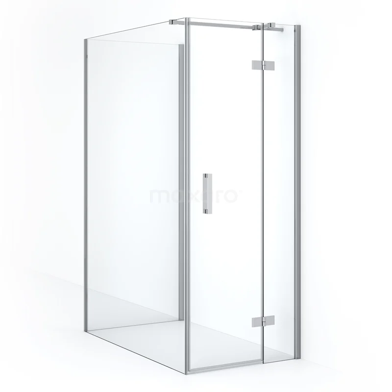 Diamond Shower enclosure | 140x80 cm Chrome Clear glass Pivot door Semi-detached rectangle CDF22351408310C