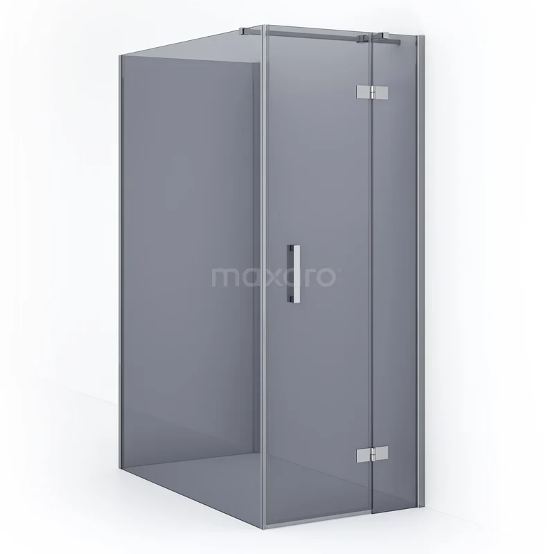 Diamond Shower enclosure | 140x80 cm Chrome Smoke glass Pivot door Semi-detached rectangle CDF22351408311C