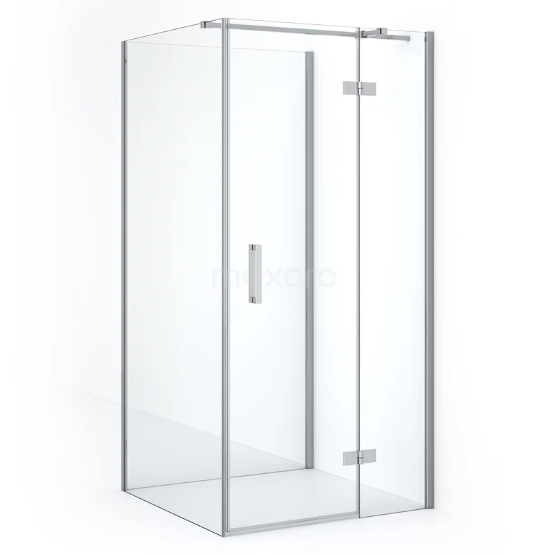 Diamond Shower enclosure | 100x90 cm Chrome Clear glass Pivot door Semi-detached rectangle CDF22361009310C