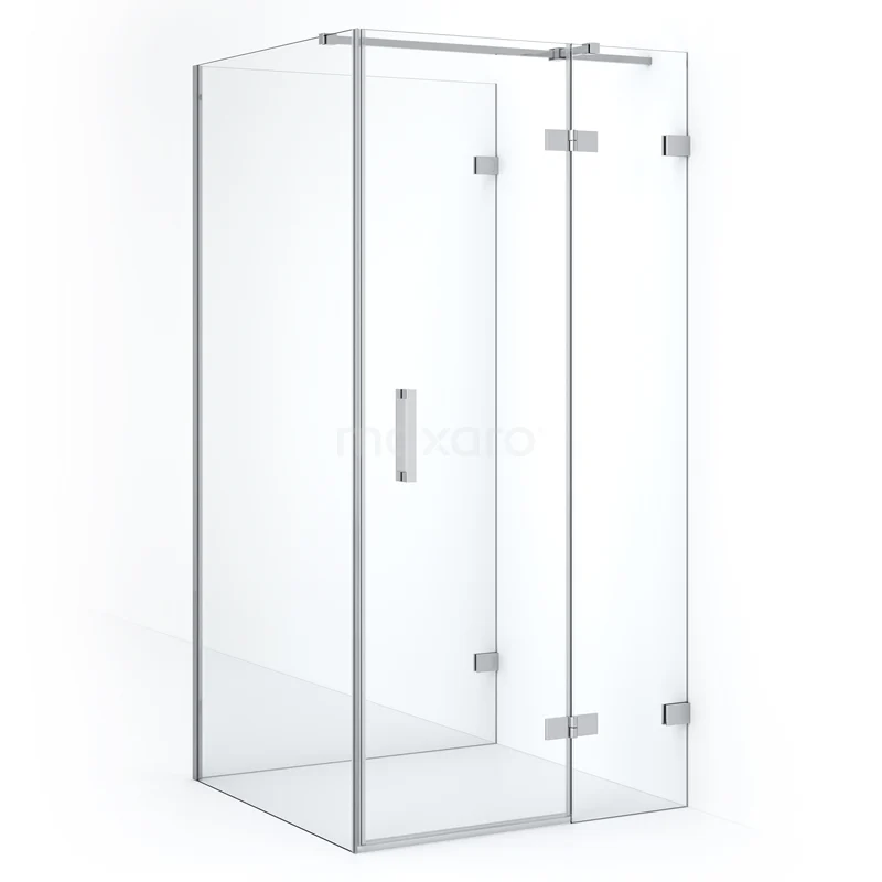 Diamond Shower enclosure | 90x90 cm Chrome Clear glass Pivot door Semi-detached square CDF22360909320C