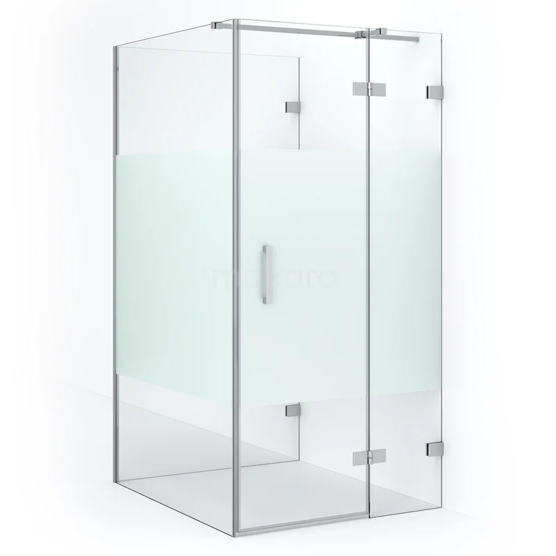 Diamond Shower enclosure | 120x100 cm Chrome Clear with matt strip Pivot door Semi-detached rectangle CDF22461210323C