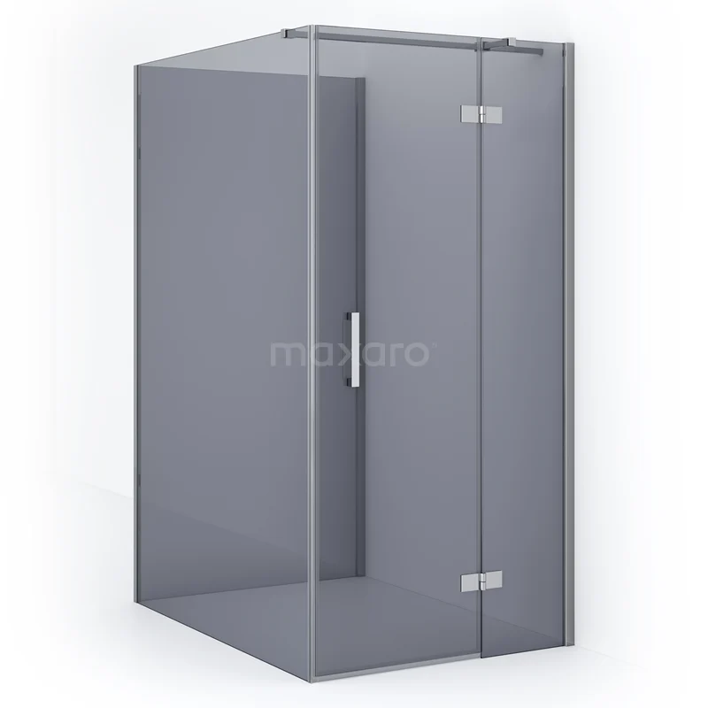 Diamond Shower enclosure | 140x90 cm Chrome Smoke glass Pivot door Semi-detached rectangle CDF22451409311C