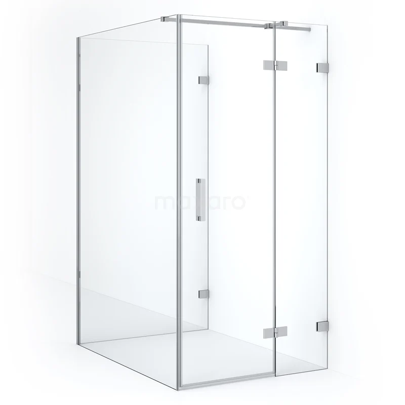 Diamond Shower enclosure | 140x90 cm Chrome Clear glass Pivot door Semi-detached rectangle CDF22451409320C