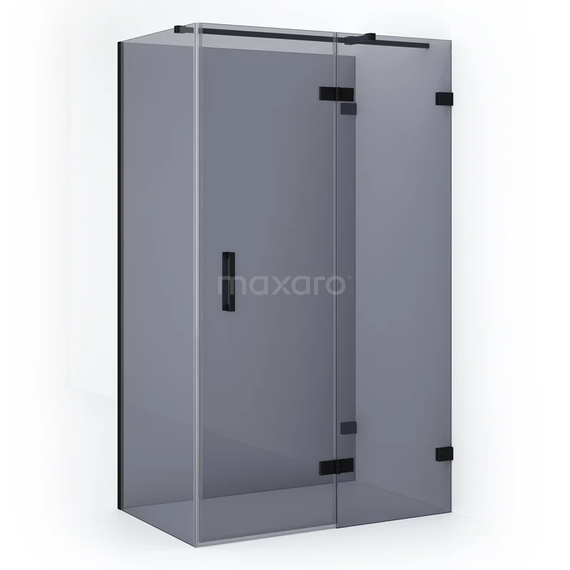 Diamond Shower enclosure | 110x80 cm Matte black Smoke glass Pivot door Semi-detached rectangle CDF22560811321MB