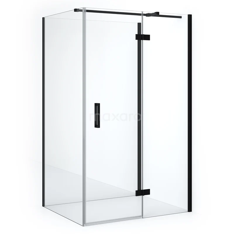 Diamond Shower enclosure | 110x100 cm Matte black Clear glass Pivot door Semi-detached rectangle CDF22561011310MB