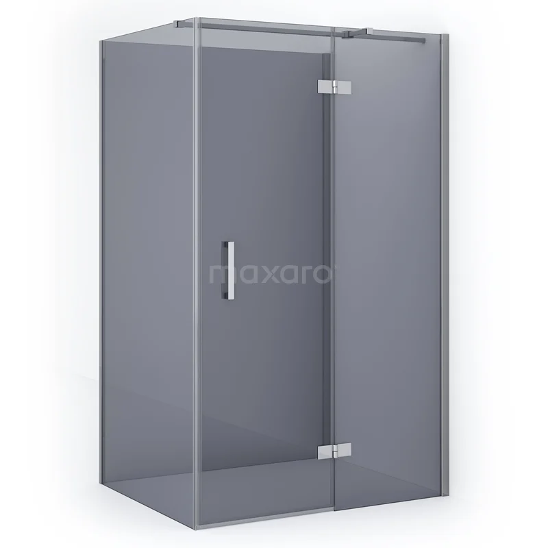 Diamond Shower enclosure | 110x90 cm Chrome Smoke glass Pivot door Semi-detached rectangle CDF22650911311C